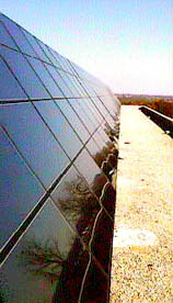 Closeup of solar panels