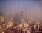 Dense city smog, Los Angeles