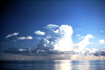 Clear blue sky with clouds